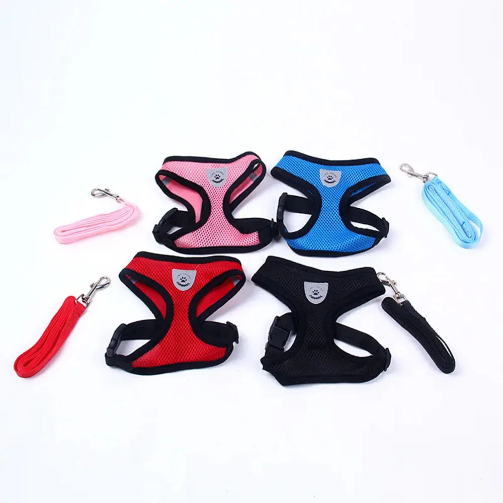 Cat Harness and Leash Escape Proof Adjustable Vest Harnesses for Cats Reflective Cat Harness Breathable Soft Kitty Puppy Harness