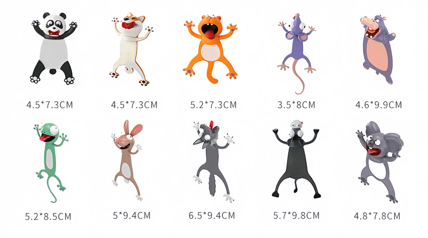 3D Animal Bookmark Original PVC Creative Text Create Cute Funny Cat Stationery