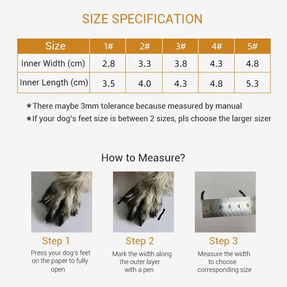 4pcs Waterproof Dog Shoes Anti-slip Rain Boots Footwear Protector Breathable Reflective Booties for Small Dogs Pet Puppy Socks