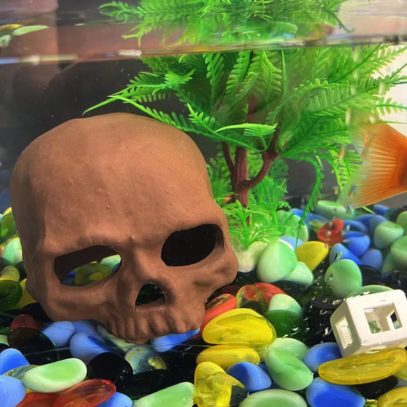 Large Ceramic Aquarium Decoration Fish Shrimps Shelter House Pottery Scorpion House Canister Simulation Stone Fish Tank Decors
