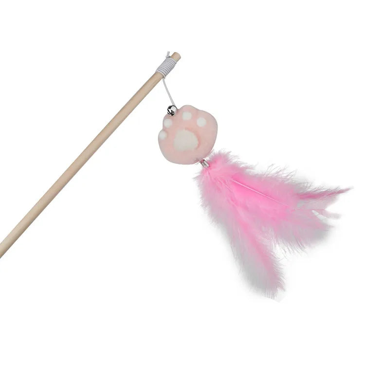 Cat Toy Cat Teaser Sticks Cat Toys Cat Claws Cat Sticks Wooden Poles Feathers Bells Cats Hi Interactive Pet Products.