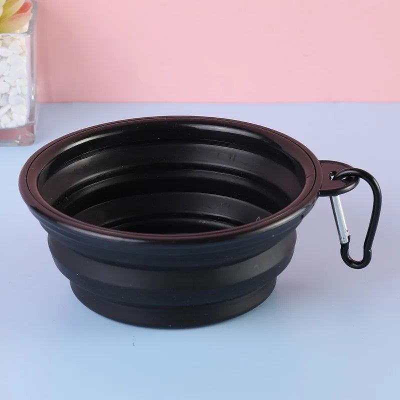 Pet Dog Collapsible Bowl Folding 350ml Silicone Bowl Outdoor Travel Portable Puppy Food Container Feeder Dish Bowl Pet dog bowls