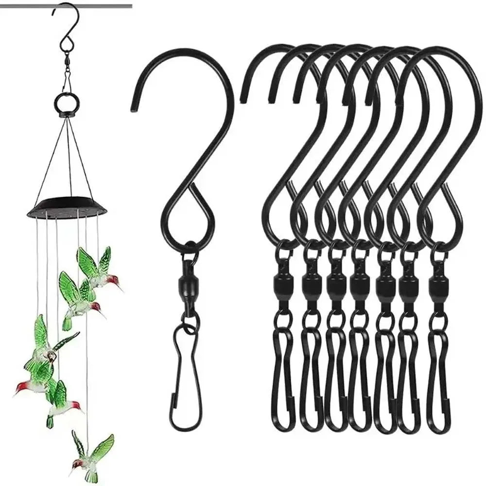 8PCS Stainless Steel S-type Wind Chime Hook can be Rotated Hook Clip Suitable for Wind Chime, Billboard, Hanging Bird Cage