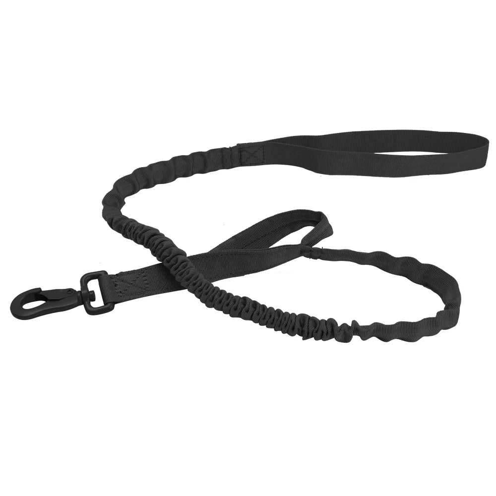 Durable Military Tactical Dog Collar Bungee Leash Nylon Walking Training Pet Collar for Medium Large Dogs German Shepherd