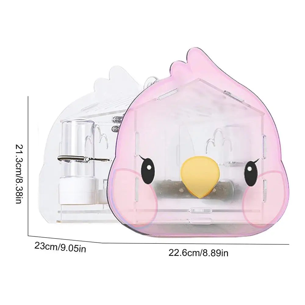 Portable Parrot Carrier Backpack For Bird Travel Cage With Wood Standing Perch Small Pet Transparent Space Capsule