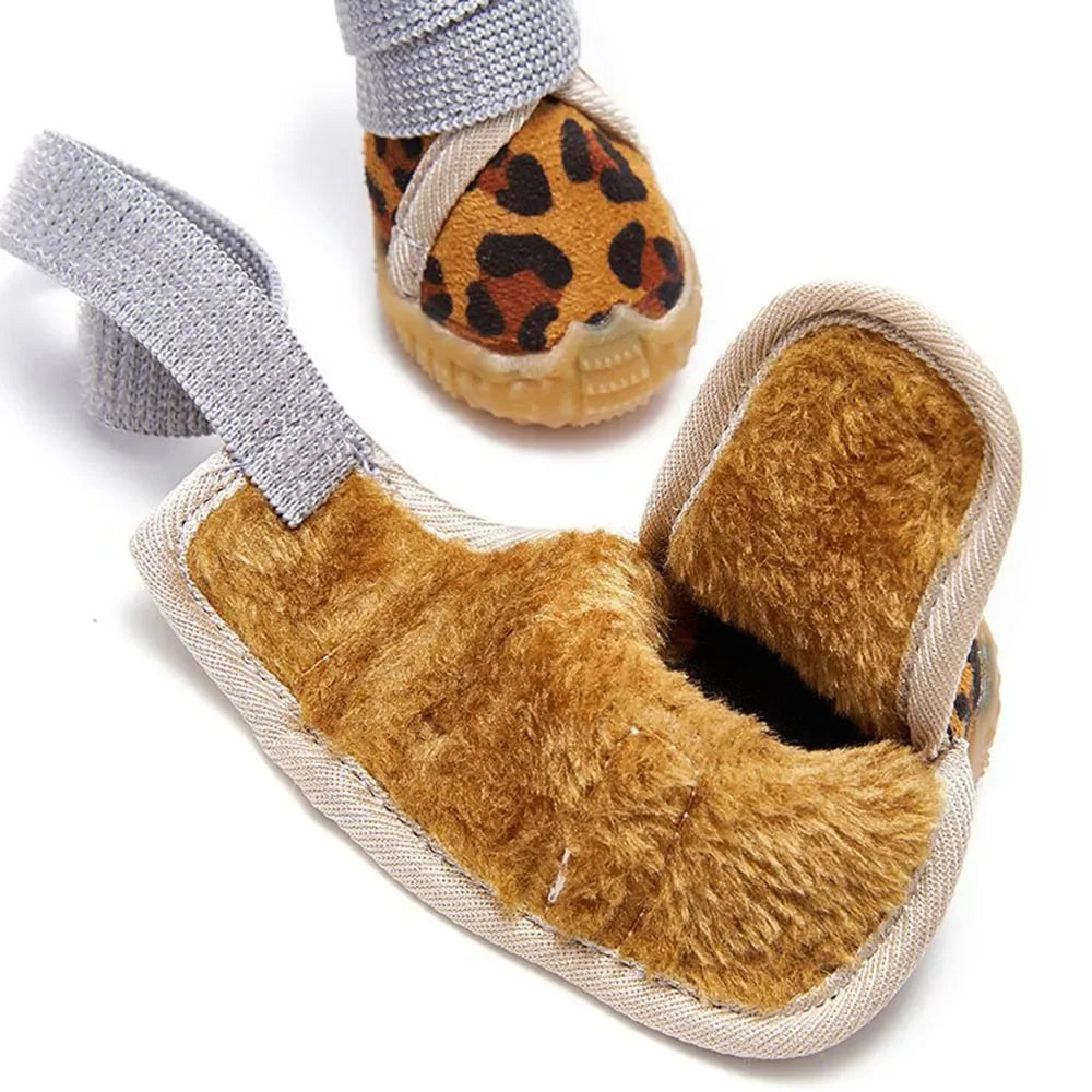 Pet Shoes Waterproof Non Slip Puppy Snow Booties for Small Dogs Chihuahua Boots for Winter Tiny Cat Shoes for Cold Weather 4pcs