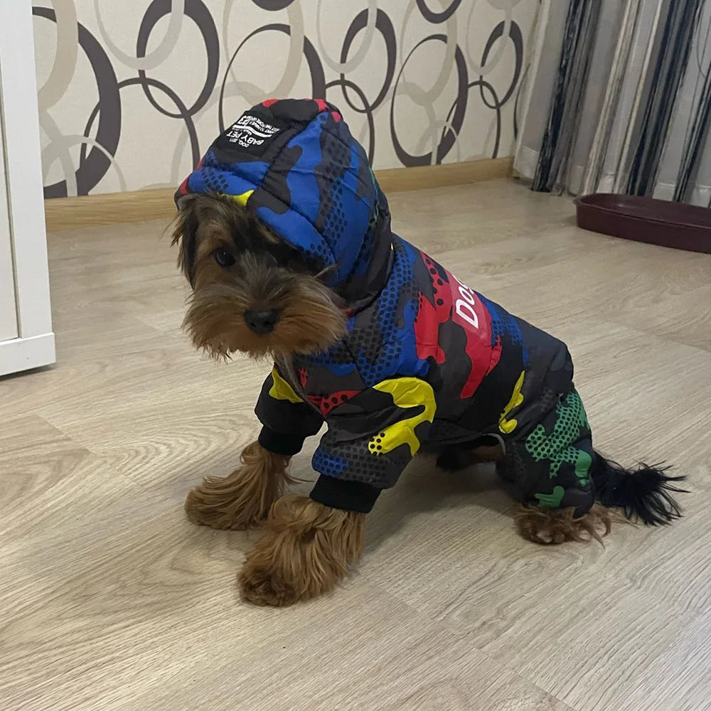 Pet Dog Clothes Winter Warm Dog Windproof Coat Thicken Pet Clothing For Dogs Cats Costume Jumpsuit Hoodies Jacket Pet Supplies