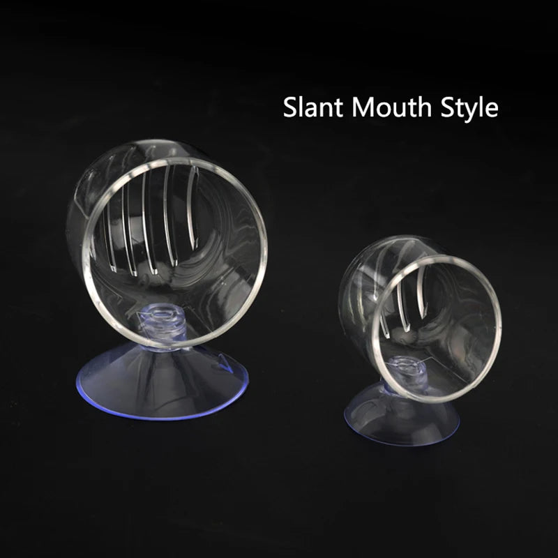Acrylic Aquarium Feeder Hanging Fish Tank Mini Crystal Pot Polka Water Potted Planting Cylinder Cup Aquarium Decor Accessories