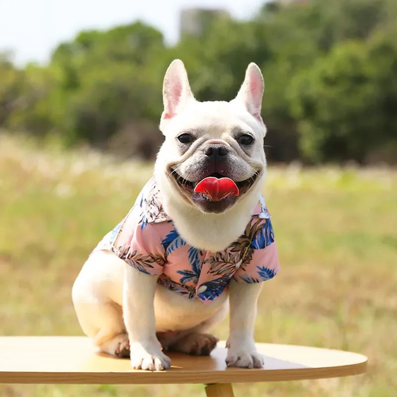 Summer Pet Printed Clothes For Dogs Floral Beach Shirt Jacket Floral T-Shirt Hawaiian For Small Large Dog Chihuahua Pets Outfits