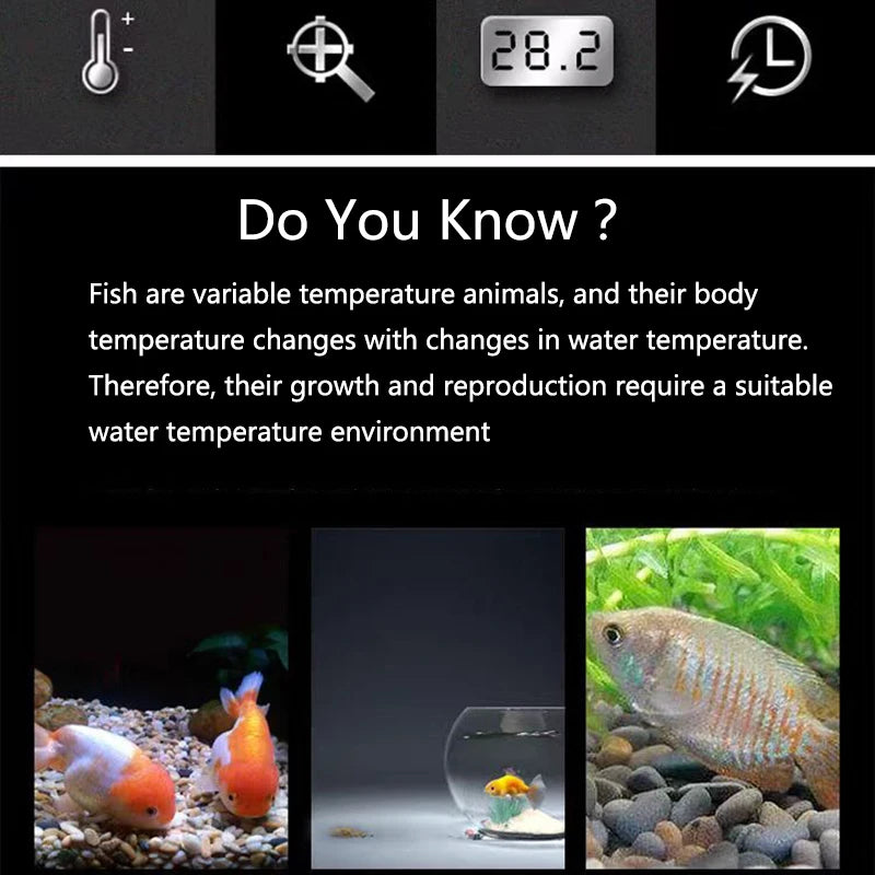 Aquarium Waterproof LCD Digital Fish Tank Thermometer Submersible Water Temperature Meter Temperature Control For Fish Tank