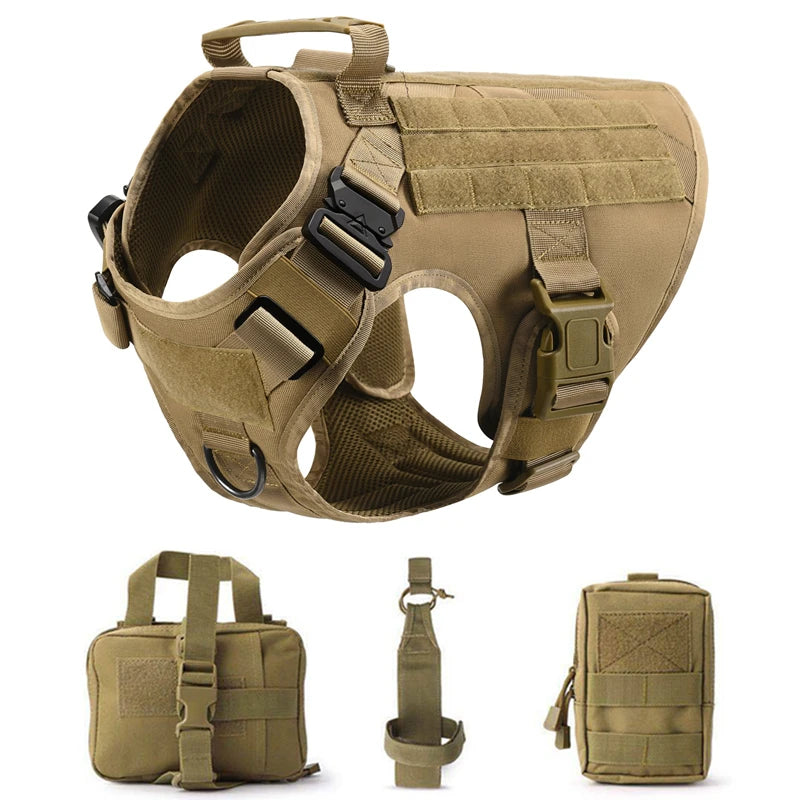 K9 Tactical Military Vest Pet German Shepherd Golden Retriever Tactical Training Dog Harness and Leash Set For All Breeds Dogs