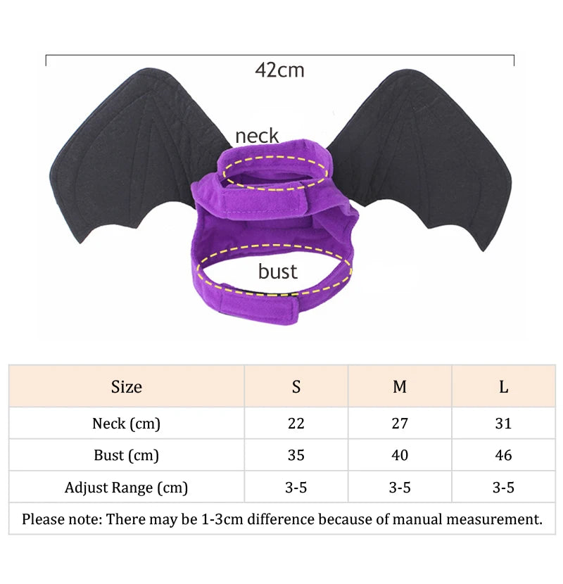 Fancy Cat Clothing Dark Elf Vampire Bat Halloween Black Dress With Bells Cosplay Lifelike Wings High Quality Christmas Costume