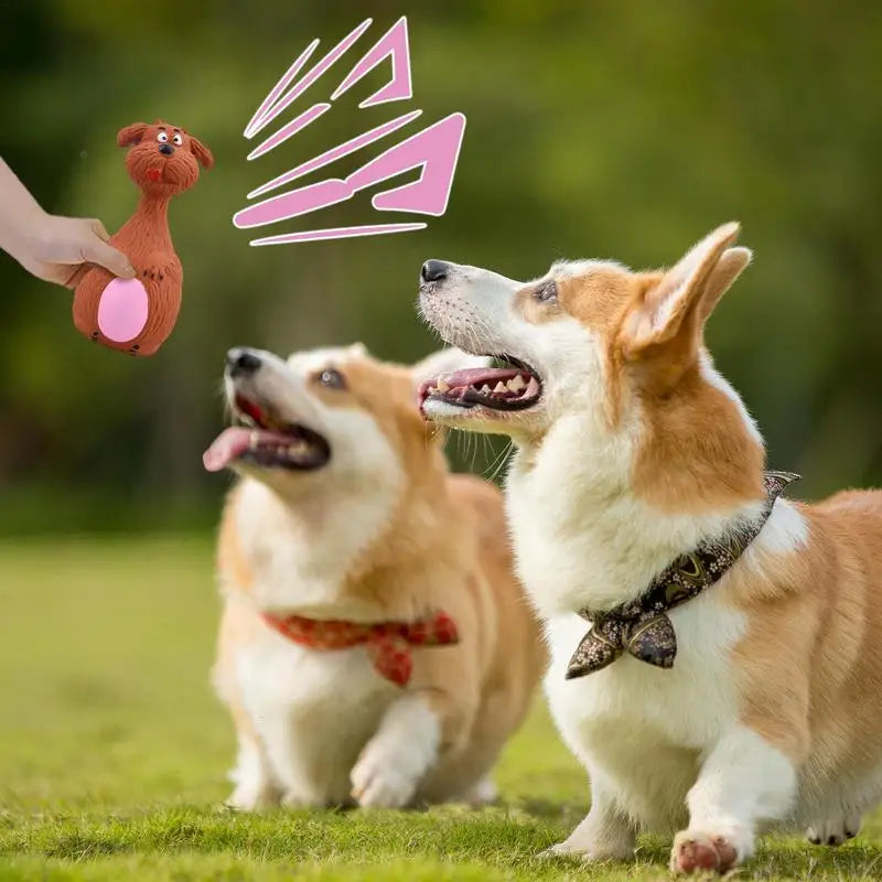 Squeaky Dog Toys Latex Dog Chew Toy Animal Bowling Shape Interactive Squeaky Puppy Toys For Pet Dog Training Playing Chewing