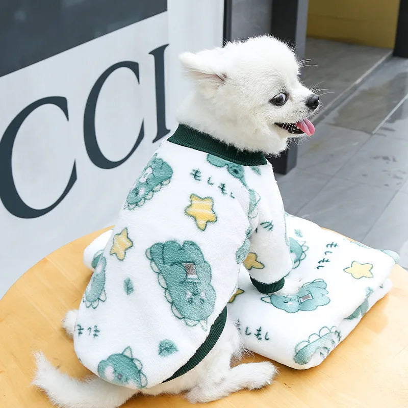 Funny Monkey Print Winter Dog Clothes French Bulldog Flannel Winter Dog Hoodies Medium Puppy Clothing for Cat Christmas Costume