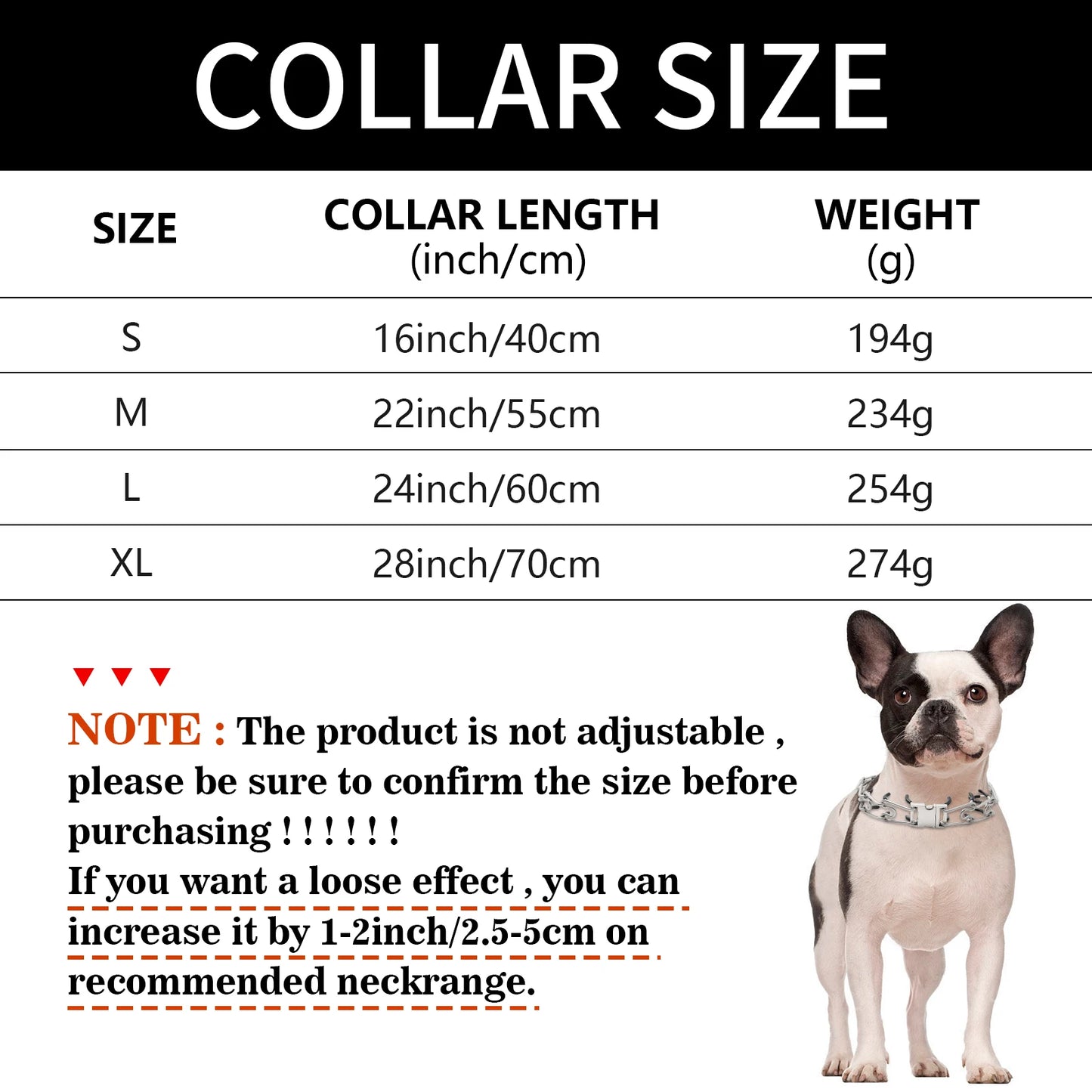 Pinch Collar for Dogs Adjustable Training Dog Collar Prong Collar with Quick Release Buckle for Medium Large Dogs,No Pull Collar