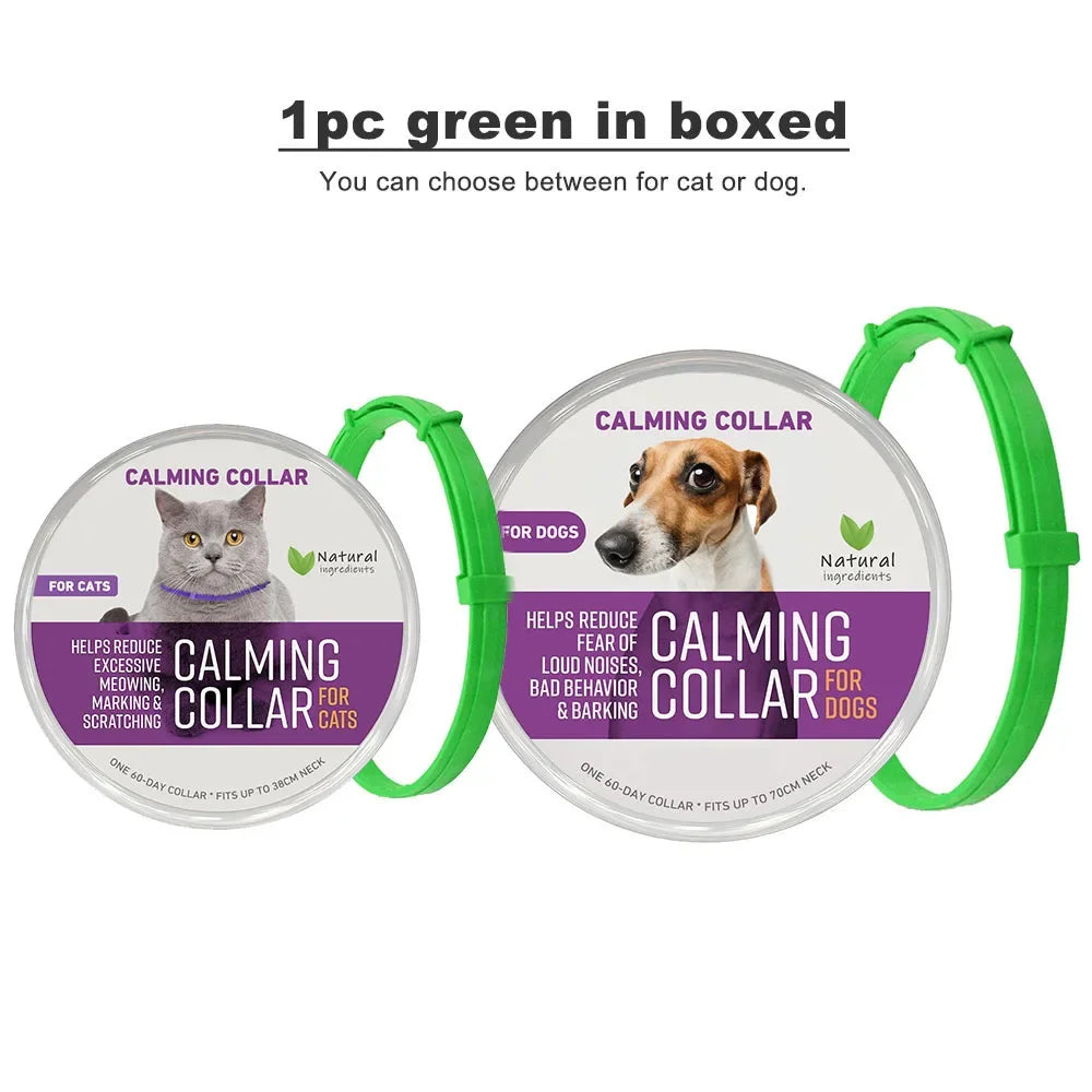 38/70cm Dog Calming Collar Pet Cat Anxiety Reducing Pheromone Collar for Dogs Releases Pheromones for 60Days Helps Calm for Dogs