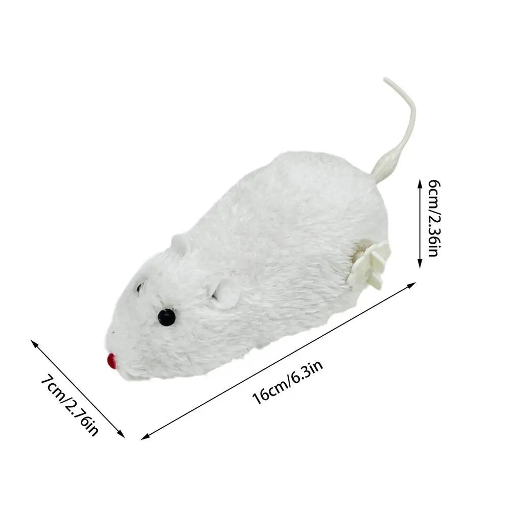 Cat Mice Toys Wind up Indoor Cat Plush Mouse Hunting Toy Plush Mice Pet Toys Clockwork Mouse Running Toy Realistic Mouse