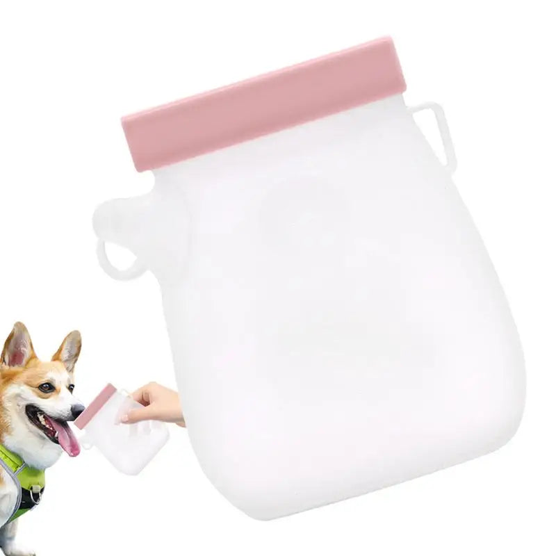 320ml Portable Dog Drinking Feeder Leak Proof Pet Silicone Water Pouches Pet Water Supplies for Dogs Cats Hiking Camping