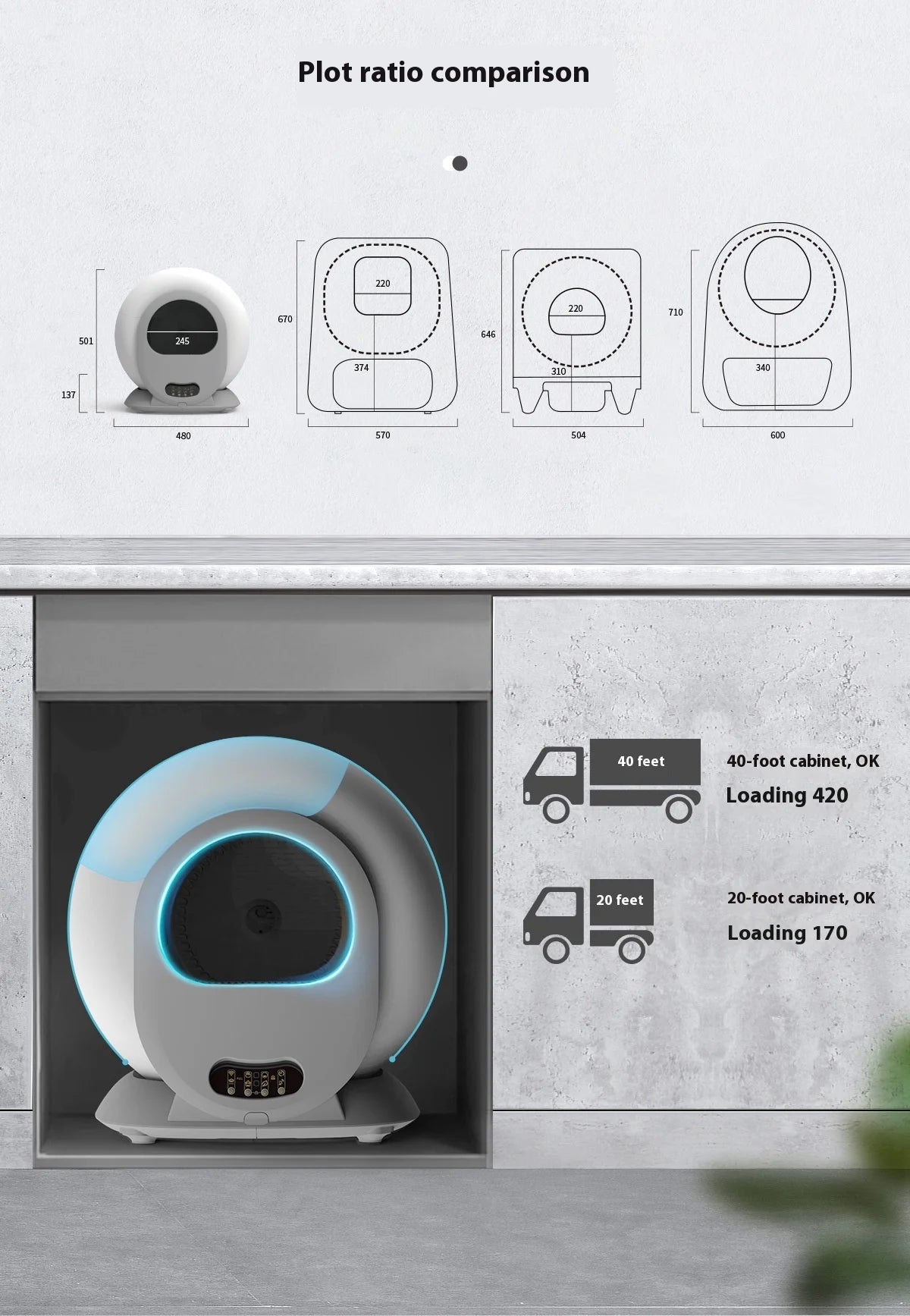 Automatic cleaning cat litter box, app controlled automatic cat litter box automatic cleaning, all cat litters can be used.