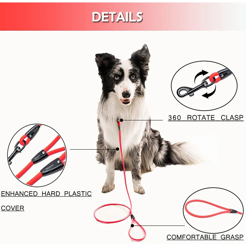 Dog Leash Waterproof Training Recall Long PVC Pet Leashes 5FT 10 FT 20FT 30FT Great for Training Beach Yard Play