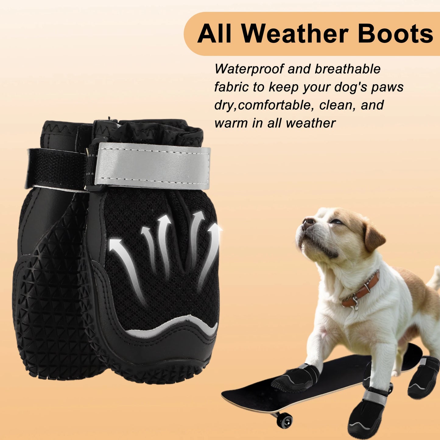 UXCELL 4pcs Fashion Dog Shoes Breathable Dog Boots Paw Protectors Summer Casual Silod Pet Shoes Outdoor Walking Sportwear