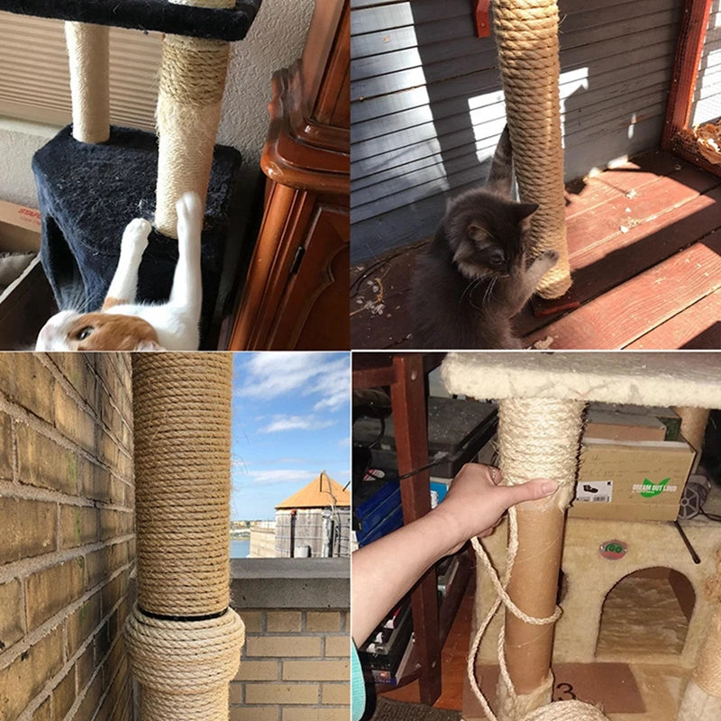 20/50M Cat Scratch Resistant Tight and Durable Scratch Pole Climbing Frame Fine Sword Hemp Rope Pet Cat Scratchers