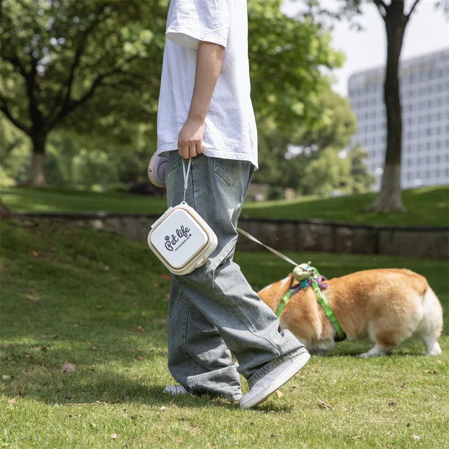 Thickened Folding Pet Bowls Outdoor Pet Double Bowls Tableware Travel Dog Feeder Bowls Pet Supplies Portable Dog Bowls