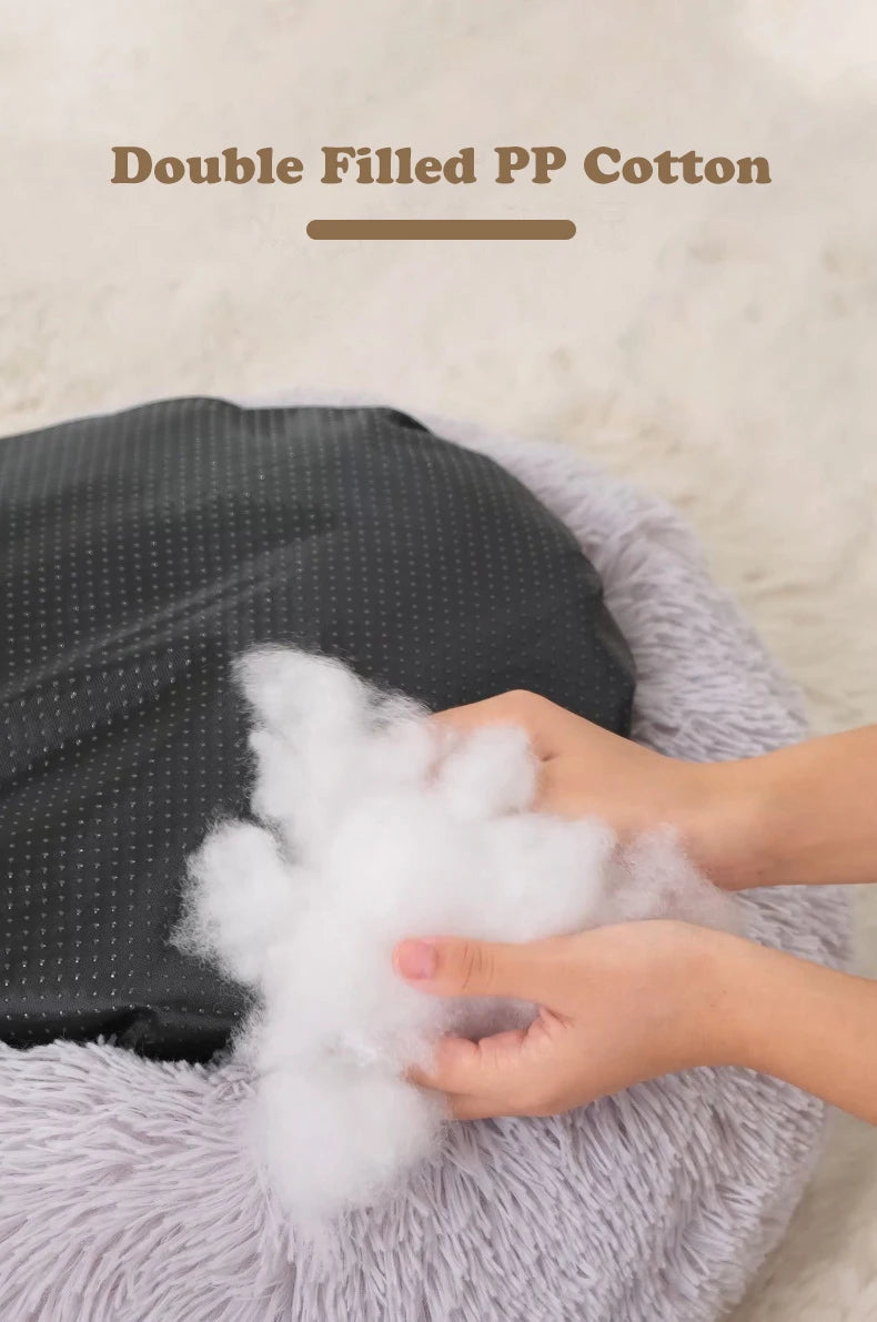 Circular Cat Bed with Plush Insulation Deep Sleep for Pets Soft Macaron Pet Mat Removable and Washable Suitable for All Seasons