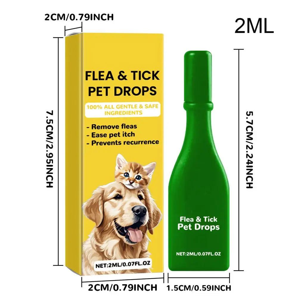 2Ml Pet Dog Cat Vitro Drops Long-Lasting Control Repel Fleas Ticks Lice Insect Remover Spray For Cats Kittens Dogs