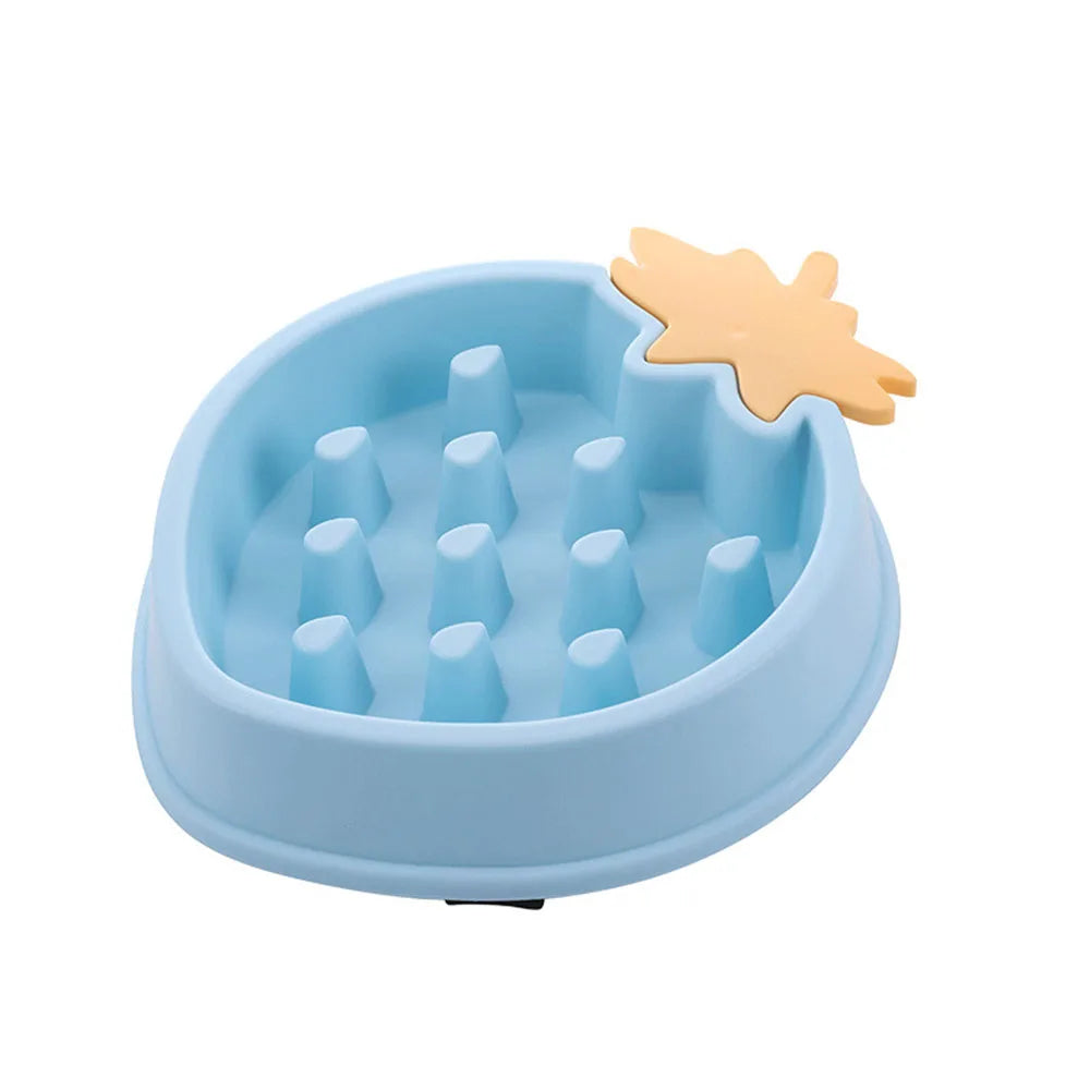 Slow Dog Bowl for Puppy Large Dogs Anti-Gulping Dog Slow Feeder Stop Bloat Slow Eating Pet Bowls Corn Peach Strawberry Pineapple