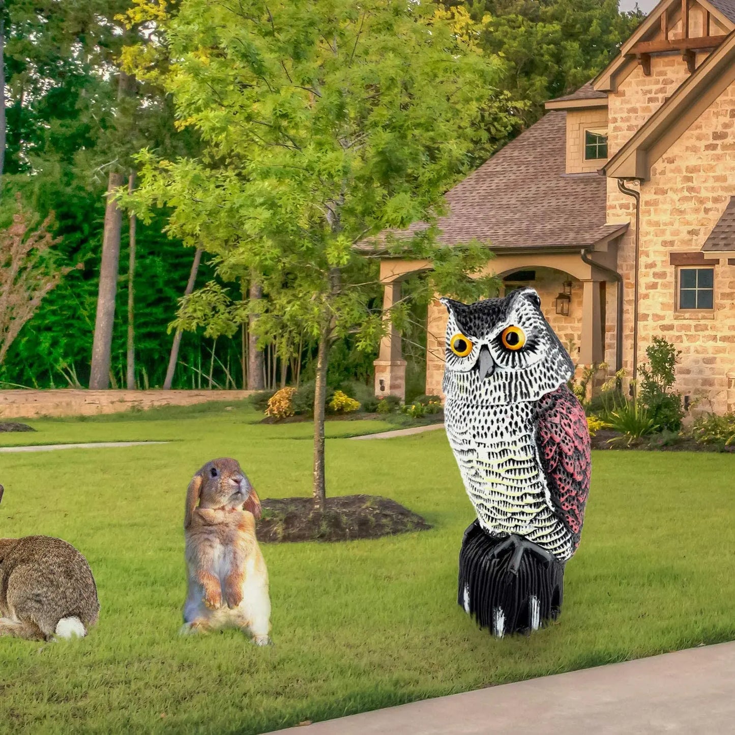 Owl Decoys to Scare Birds Squirrels Away Realistic Bird Repeller Owl Prowler Decoy Protection Repellent Pest Control Scarecrow