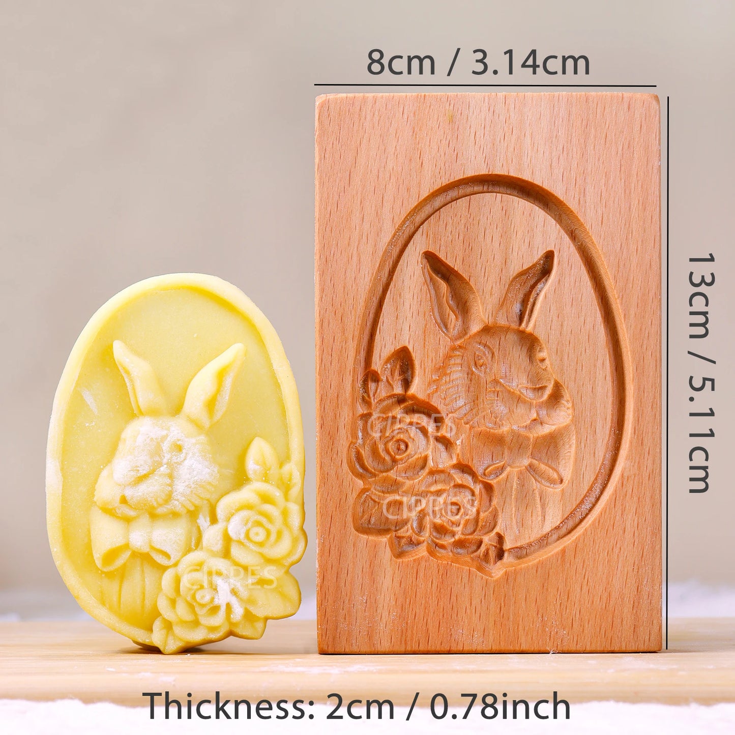 1PC Wood Cookie Mold, Animals Patterns, 3D Carved Embossed Biscuit Cutter Moulds, Fish, Bird, Bear, Sheep, Tiger, Horse, Squirre