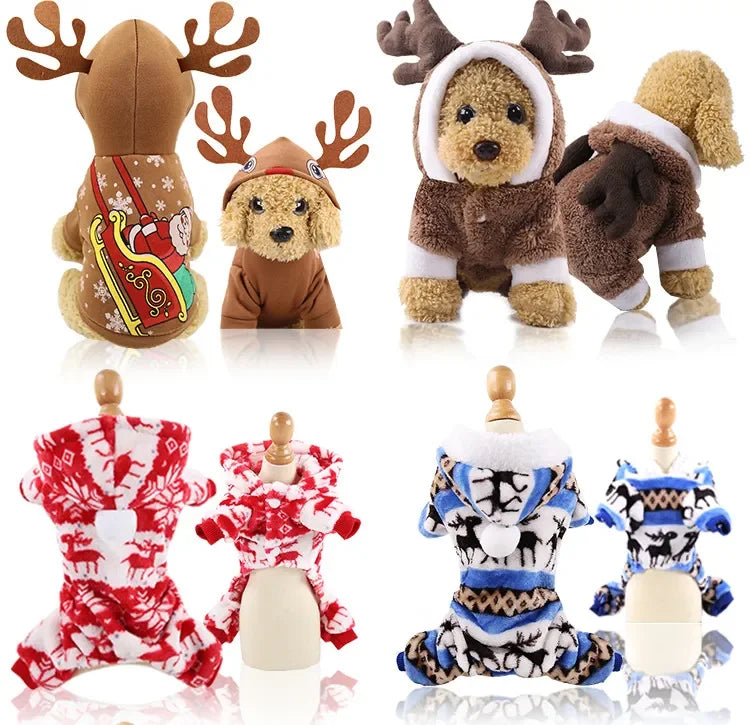 Christmas Pets Dressing Up Santa Funny Pet Clothes For Small Medium Large Dogs Winter Warm Dog Clothes Chihuahua Pug Yorkshire