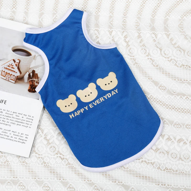 Cartoon Print Summer Pet Dog Clothes Daisy Animal Lightweight Spring Vest for Cat Medium Big Pet Supplies XXL Puppy Clothing