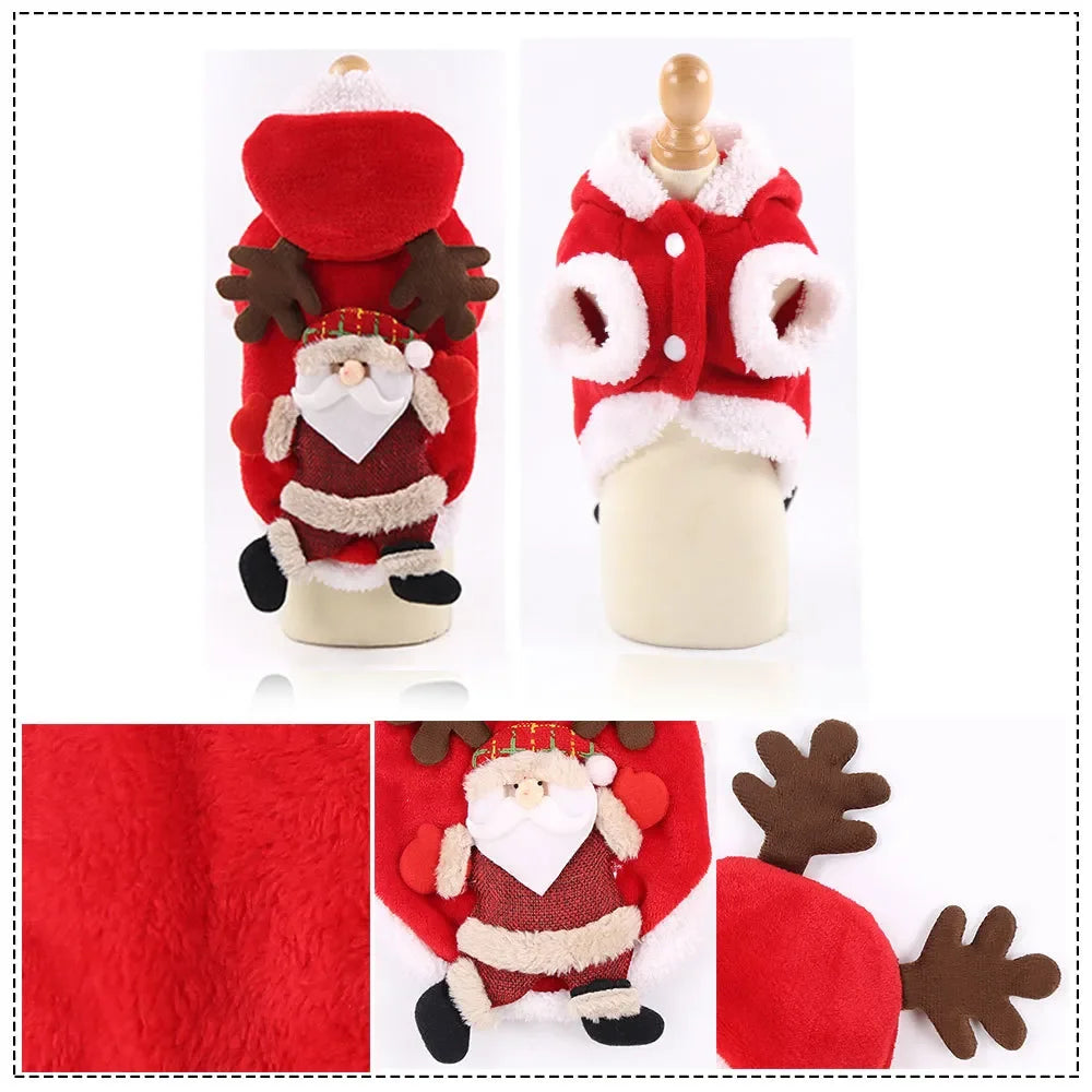 Christmas Pets Dressing Up Santa Funny Pet Clothes For Small Medium Large Dogs Winter Warm Dog Clothes Chihuahua Pug Yorkshire