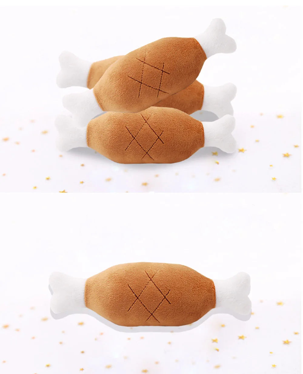 Puppy Dog Plush Squeaky Toy for Small Medium Dogs Cute Bone Carrot Toy for Aggressive Chewers Pet Cat Products Puppy Accessories