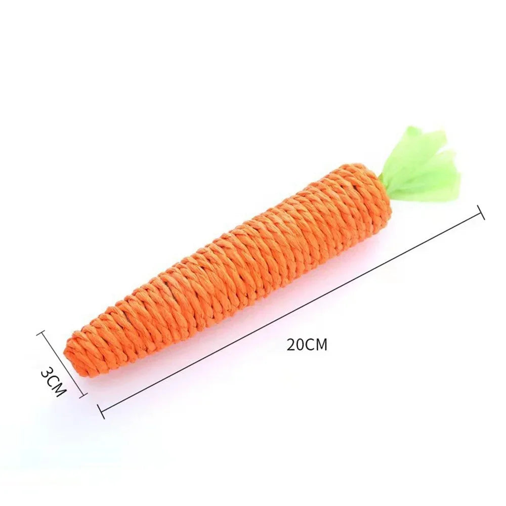 Cat Toys Simulation Carrot Sounding Pet Toys For Kitten Dogs Sisal Teeth Grinding Squeak Interactive Cat Chew Toy Pet Supplies