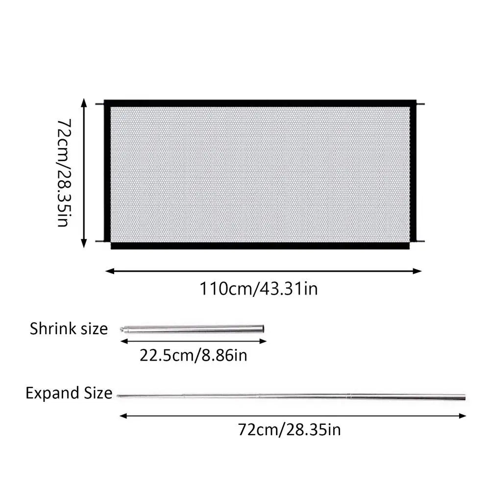 Nylon Mesh Folding Pet Barrier Indoor Outdoor Retractable Baby Gate Pet Separation Guard Isolated Fence Kid Safety Fence