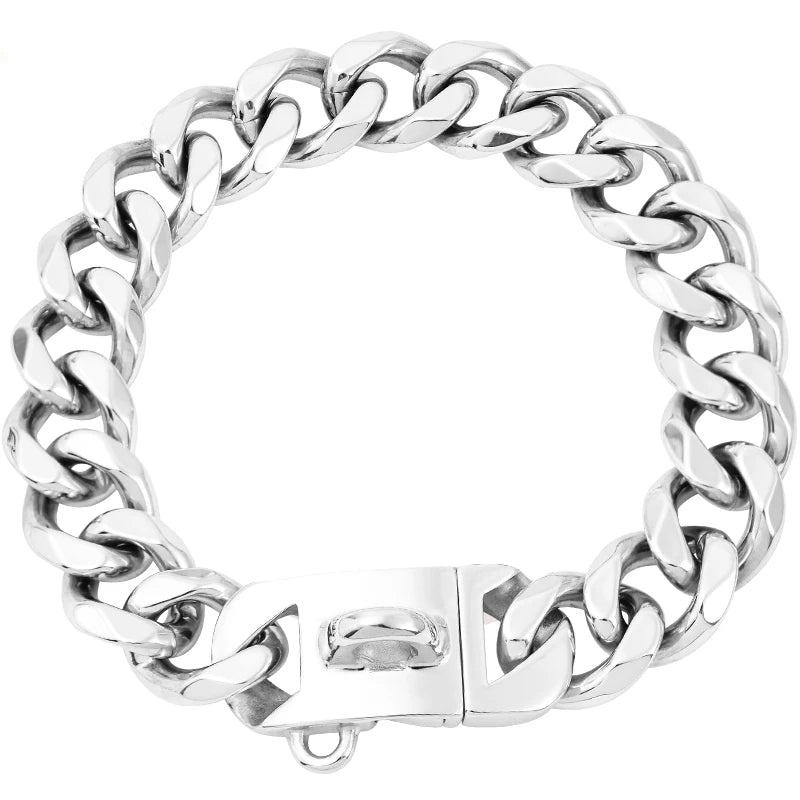 23MM Gold Dog Collar,Dog Chain Collars with Cuban Link Dog Collar,Heavy Duty Training Collar Chew Proof for Medium Dogs