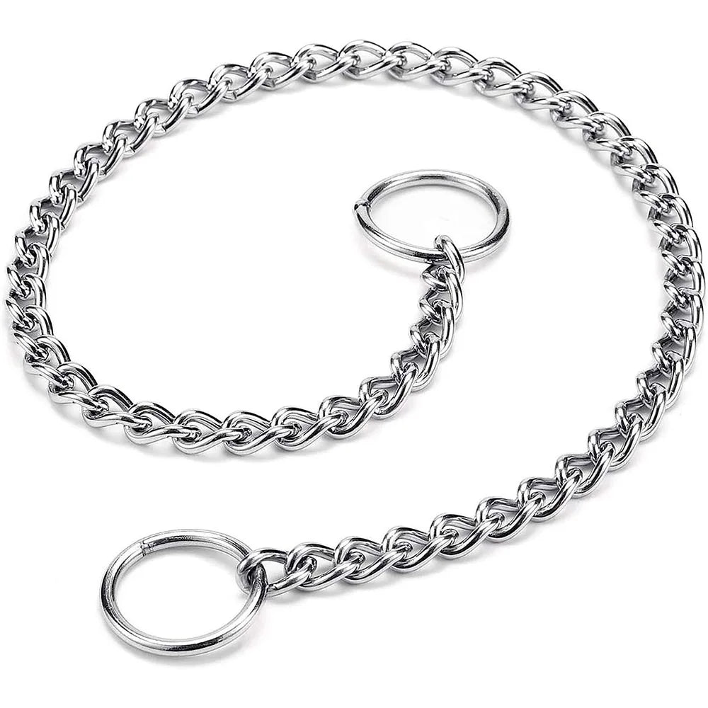 Dog Choke Collar Chew-proof Metal Dog Slip Chain Pinch Collars for Small Medium Large Dogs Training Obedience Pet Chain Collar