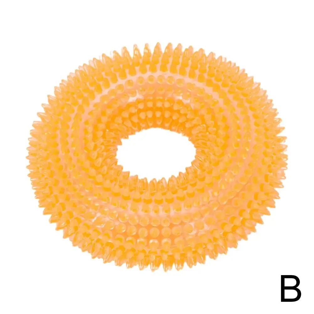 Pet Teething Sound Toy TPR Bite-resistant Raised Texture Teeth Design Spherical Safe Harmless Health Promotes Cleans Oral H0F7