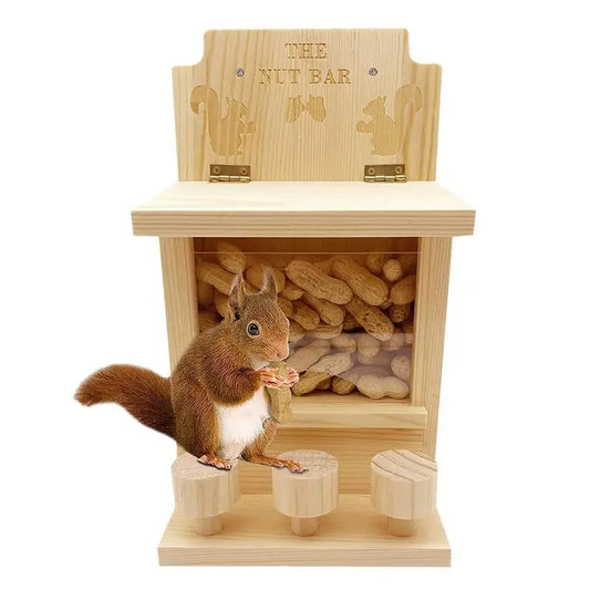 Squirrel Feeders for Outside Wooden Small Pet Window Feeder Nut Bar Feeders Multipurpose Chipmunk Feeder Squirrel Snacker