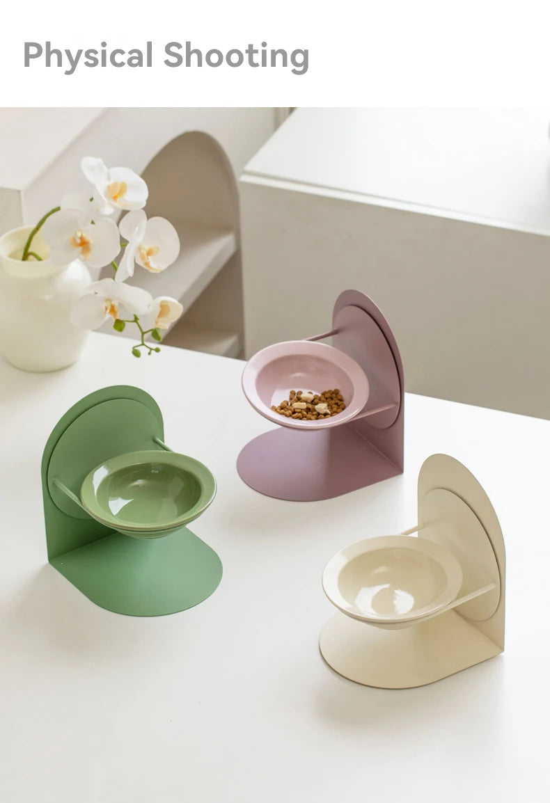 Detachable pet cat and dog bowl protects cervical vertebrae against upset height adjustable pet ceramic bowl