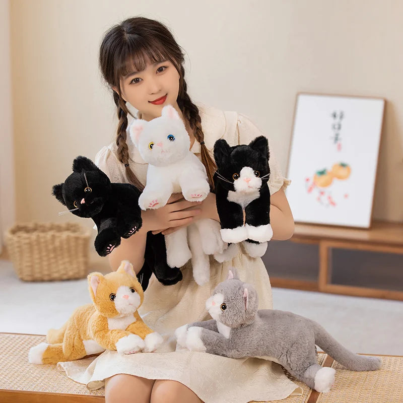 53CM Cute Simulated Cat Doll Plush Toy Stuffed Soft Animal Plush white Gray Kitten Pillow Kids Girls Birthday Gift Pet Toys Deco