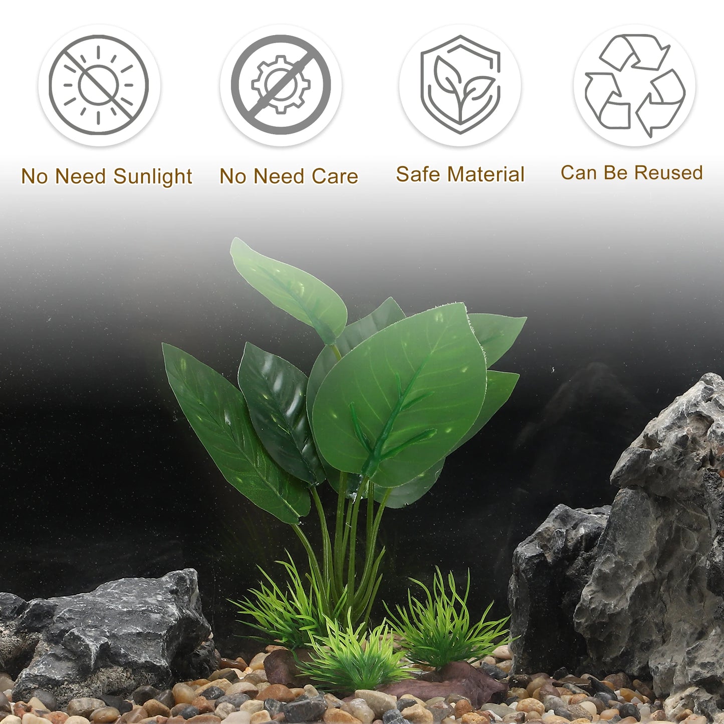 UXCELL Aquarium Plants Artificial Plastic Aquatic Plants Decorative Pet Fish Plants Plastic Ornaments for Fish Aquatic Pet