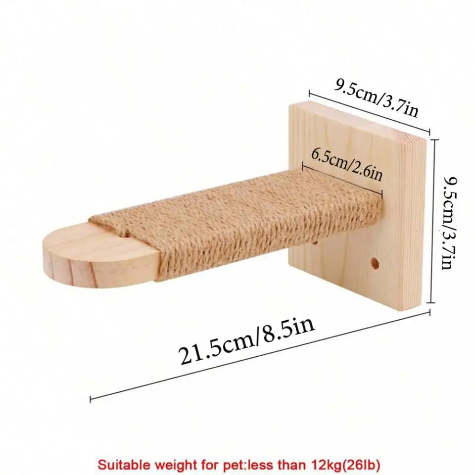 Cat Climbing Shelf Wall Mounted Hammock 1m Bridge With Sisal Scratching Post For Cats Tree Tower Platform Jumping Pet Furniture