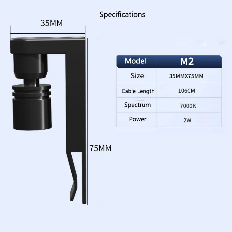 Mini Aquarium Light Clip Clamp USB Aquarium Light 360° Rotation Lighting Landscape Lamps For Small Betta Fish Tank New