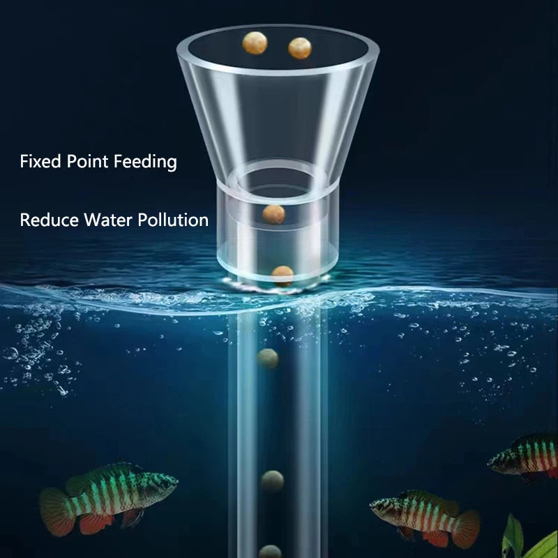 Acrylic Aquarium Feeder Tube Dish Transparent Fish Tank Shrimp Snail Shrimp Food Feeder Bowl Aquarium Feeding Set Accessories