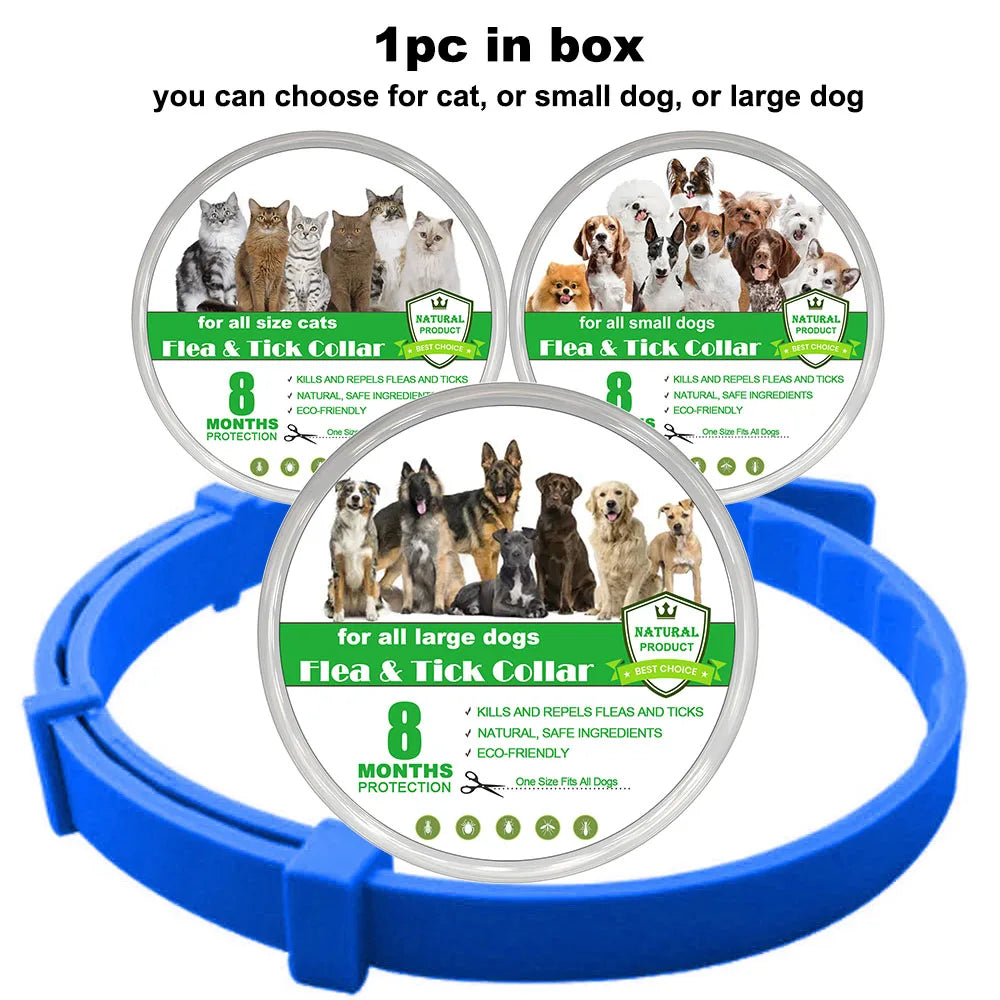 New 38/70cm Pet Anti Flea Ticks Anti-parasitic Dog Collar 8 Month Protection Retractable Collars for Puppy Cat Big Dogs Supplies