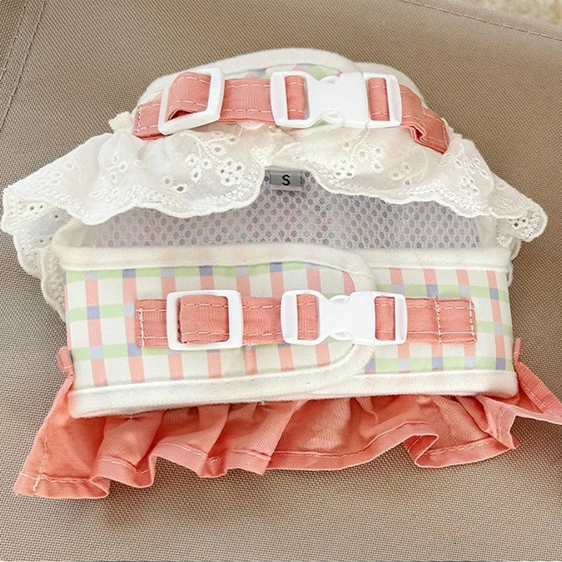 Cute Animal Lace Pet Vest Harness Handmade Lattice Vest for Small Dogs Bichon Frise Princess Summer Clothes Leash Accessories